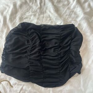 Black Ruched Crop Top